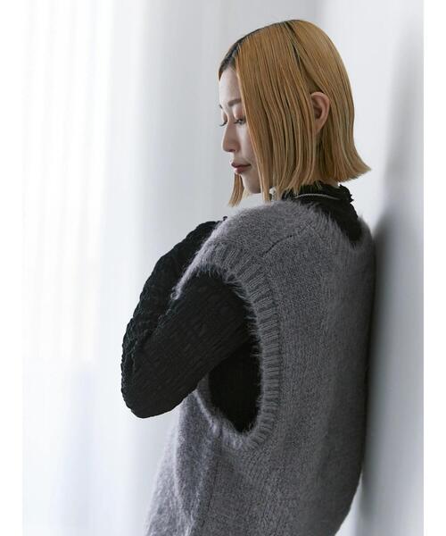 Samansa Mos2 blue（サマンサモスモスブルー）の「◎シャギーニットベスト（ニット/セーター・レディース・モカ/グレー/ブラック・F）」の8枚目の写真