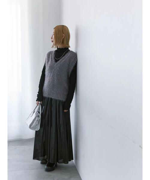 Samansa Mos2 blue（サマンサモスモスブルー）の「◎シャギーニットベスト（ニット/セーター・レディース・モカ/グレー/ブラック・F）」の11枚目の写真