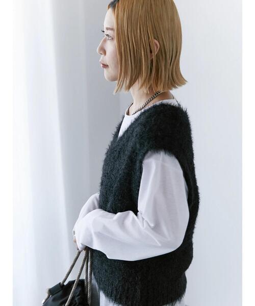 Samansa Mos2 blue（サマンサモスモスブルー）の「◎シャギーニットベスト（ニット/セーター・レディース・モカ/グレー/ブラック・F）」の15枚目の写真