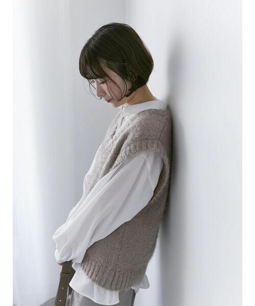 Samansa Mos2 blue（サマンサモスモスブルー）の「◎シャギーニットベスト（ニット/セーター・レディース・モカ/グレー/ブラック・F）」の19枚目の写真