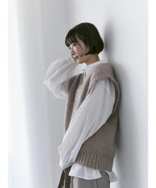 Samansa Mos2 blue（サマンサモスモスブルー）の「◎シャギーニットベスト（ニット/セーター・レディース・モカ/グレー/ブラック・F）」の21枚目の写真