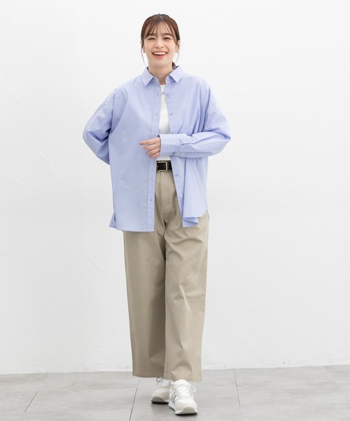 Honeys(ハニーズ)の「ゆるチュニックシャツ(シャツ/ブラウス・レディース・サックスブルー系/ブルー系その他/ピンク系その他/グリーン系その他/ホワイト/ライトブルー・LL/S/M/L)」の10枚目の写真