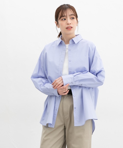 Honeys(ハニーズ)の「ゆるチュニックシャツ(シャツ/ブラウス・レディース・サックスブルー系/ブルー系その他/ピンク系その他/グリーン系その他/ホワイト/ライトブルー・LL/S/M/L)」の11枚目の写真