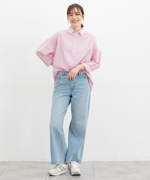 Honeys(ハニーズ)の「ゆるチュニックシャツ(シャツ/ブラウス・レディース・サックスブルー系/ブルー系その他/ピンク系その他/グリーン系その他/ホワイト/ライトブルー・LL/S/M/L)」の20枚目の写真