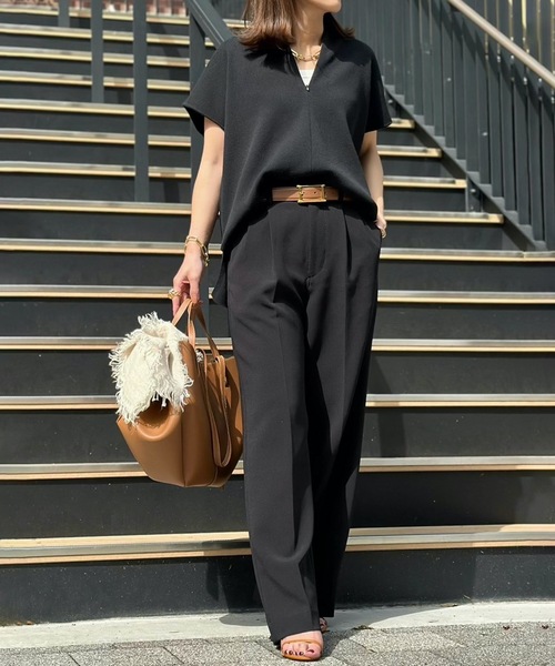 Emma Taylor（エマテイラー）の「【春ニット】フロント2wayニットトップス（ニット/セーター・レディース・ホワイト/ネイビー系1/ブラック/ホワイト系1/トップグレー/グレー系1/グレー系その他・FREE）」の8枚目の写真