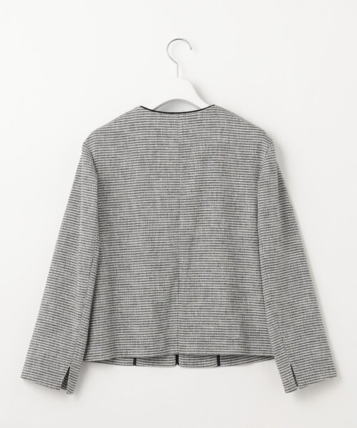 J.PRESS(ジェイプレス)の「【洗える】Calameraリングメッシュ ジャケット(ノーカラージャケット・レディース・ブラウン系5/ブラック系5・T13/T17/T15)」の11枚目の写真