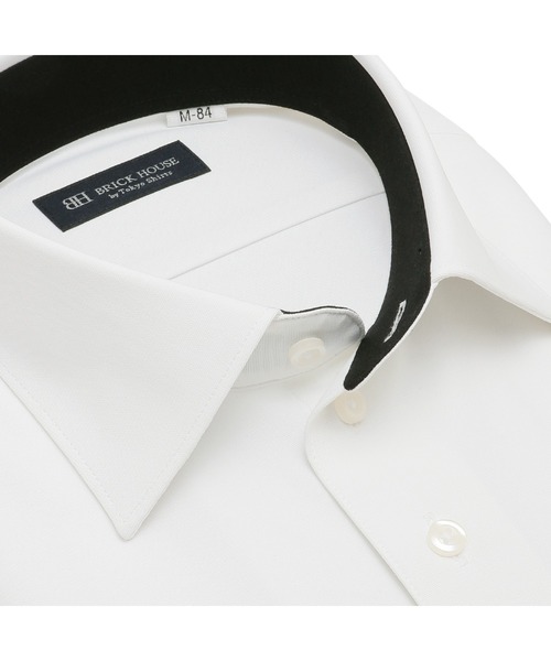 TOKYO SHIRTS（トウキョウシャツ）の「形態安定ノーアイロン ワイド ニット 長袖ストレッチビジネスワイシャツ（ビジネスシャツ・メンズ・ホワイト・首回り39cm-裄丈80cm/首回り39cm-裄丈84cm/首回り41cm-裄丈82cm/首回り41cm-裄丈86cm/首回り43cm-裄丈86cm/首回り42cm-裄丈82cm/首回り42cm-裄丈86cm/首回り37cm-裄丈80cm/首回り43cm-裄丈82cm/首回り37cm-裄丈84cm）」の2枚目の写真