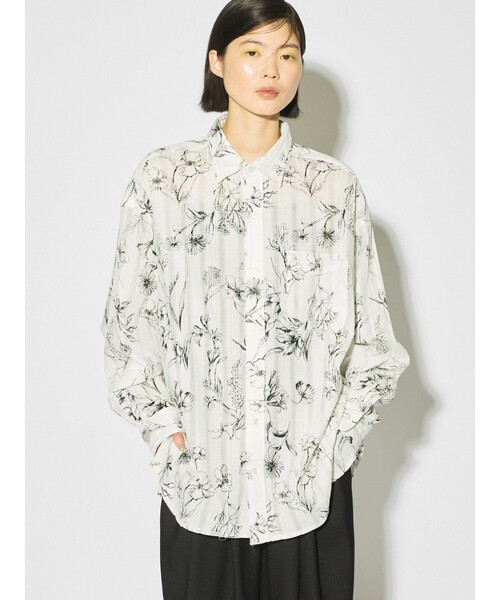 midiumisolid 美品 ビッグシャツ ミディウミソリッド セール】 MIDIUMISOLID for Ladies ビッグヨークワイドシャツ