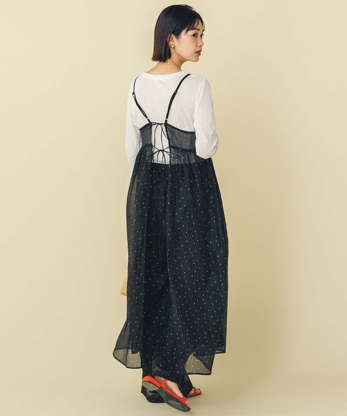 Gready Brilliant（グレディブリリアン）の「箔ドットオーガンキャミソールワンピ（ワンピース・レディース・ブラック・FREE）」の5枚目の写真