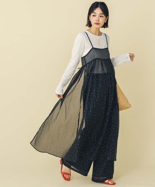 Gready Brilliant（グレディブリリアン）の「箔ドットオーガンキャミソールワンピ（ワンピース・レディース・ブラック・FREE）」の6枚目の写真