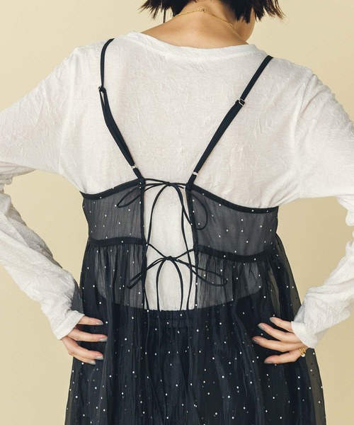 Gready Brilliant（グレディブリリアン）の「箔ドットオーガンキャミソールワンピ（ワンピース・レディース・ブラック・FREE）」の22枚目の写真
