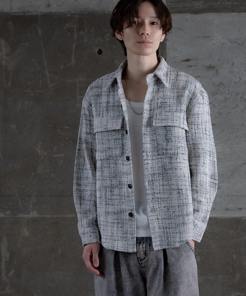 improves（インプローブス）の「ツイード シャツ（シャツ/ブラウス・メンズ・ブラック/ホワイト・MEDIUM/LARGE）」の4枚目の写真