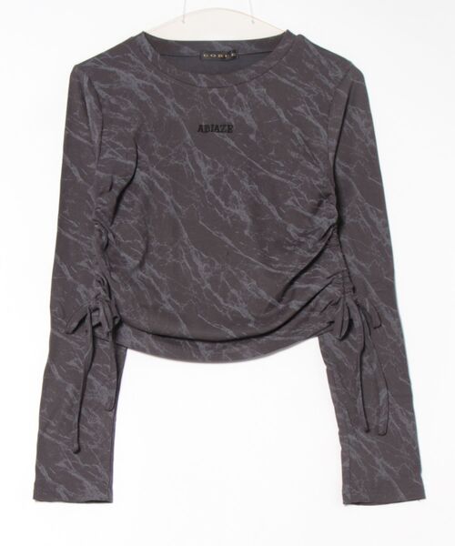 GORGE(ゴージ)の「《ムラ柄×サイドドロスト》レディース 長袖カットソー クロップド風 ストリート 春秋(Tシャツ/カットソー・レディース・チャコール/ライトグレー/ブラウン・F)」の18枚目の写真