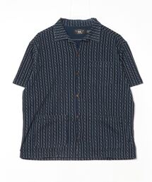 RRL インディゴ抜染プリントシャツM