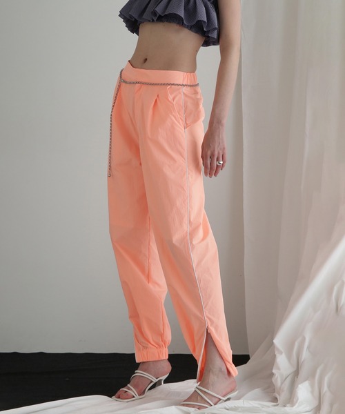 ROSE BUD(ローズバッド)の「(CREOLME)サイドラインナイロンタックパンツ(その他パンツ・レディース・ホワイト/ネイビー/オレンジ・ONE SIZE)」の3枚目の写真