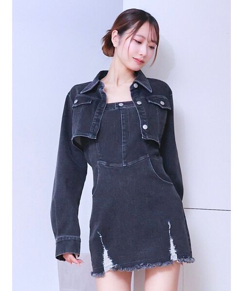 EATME（イートミー）の「デニムベアワンピセット（ワンピース・レディース・ブラック/ブルー/ピンク・SMALL/MEDIUM）」の2枚目の写真