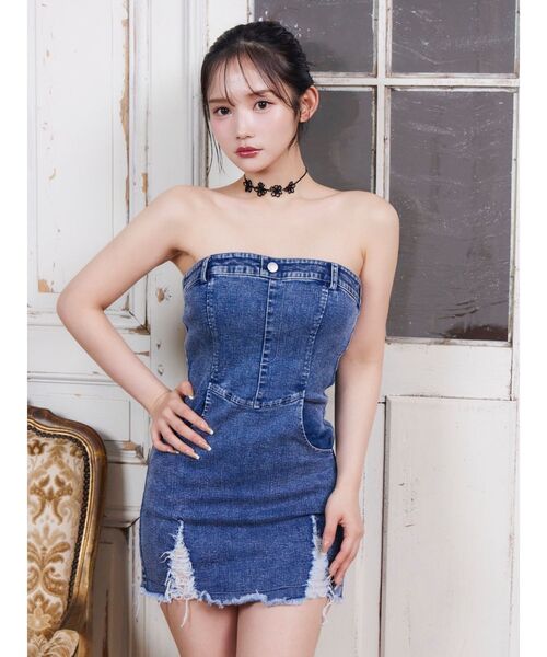 EATME（イートミー）の「デニムベアワンピセット（ワンピース・レディース・ブラック/ブルー/ピンク・SMALL/MEDIUM）」の22枚目の写真