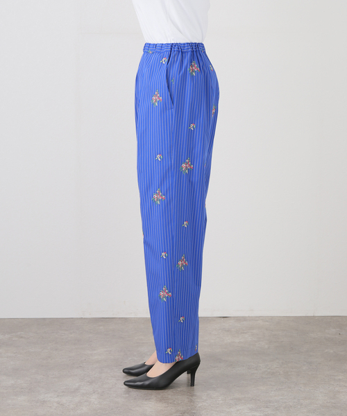 PONTI(ポンティ)の「PONTI Flower Embroidery Striped Pants PO1Q015:パンツ(その他パンツ・レディース・ブルー・SMALL)」の6枚目の写真