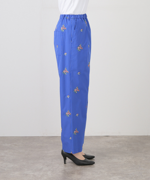 PONTI(ポンティ)の「PONTI Flower Embroidery Striped Pants PO1Q015:パンツ(その他パンツ・レディース・ブルー・SMALL)」の8枚目の写真