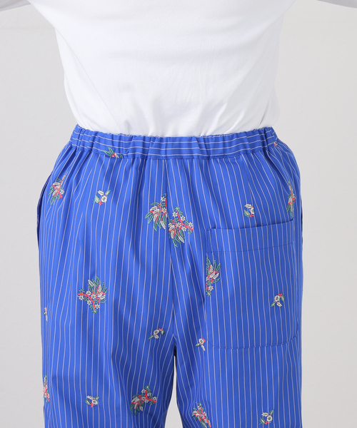 PONTI(ポンティ)の「PONTI Flower Embroidery Striped Pants PO1Q015:パンツ(その他パンツ・レディース・ブルー・SMALL)」の9枚目の写真