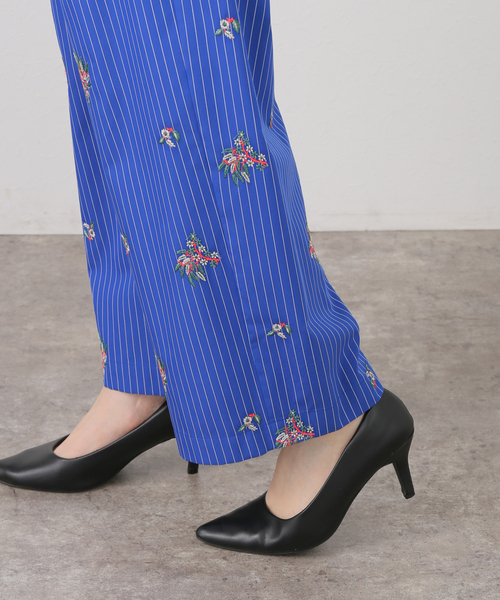 PONTI(ポンティ)の「PONTI Flower Embroidery Striped Pants PO1Q015:パンツ(その他パンツ・レディース・ブルー・SMALL)」の11枚目の写真