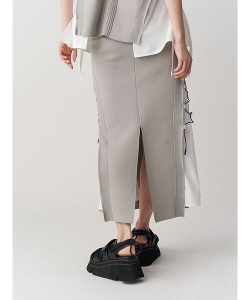 UN3D.（アンスリード）の「WAVE CODE KNIT SK / ウェーブコードニットスカート（スカート・レディース・ベージュ/カーキ/ブラック・38/36）」の9枚目の写真