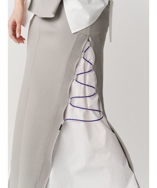 UN3D.（アンスリード）の「WAVE CODE KNIT SK / ウェーブコードニットスカート（スカート・レディース・ベージュ/カーキ/ブラック・38/36）」の10枚目の写真