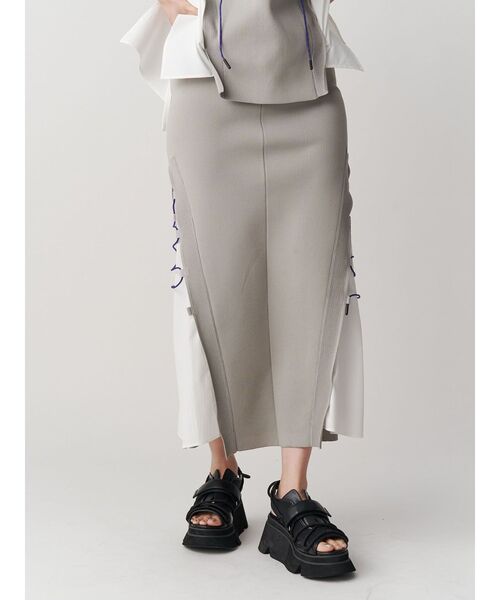 UN3D.（アンスリード）の「WAVE CODE KNIT SK / ウェーブコードニットスカート（スカート・レディース・ベージュ/カーキ/ブラック・38/36）」の19枚目の写真