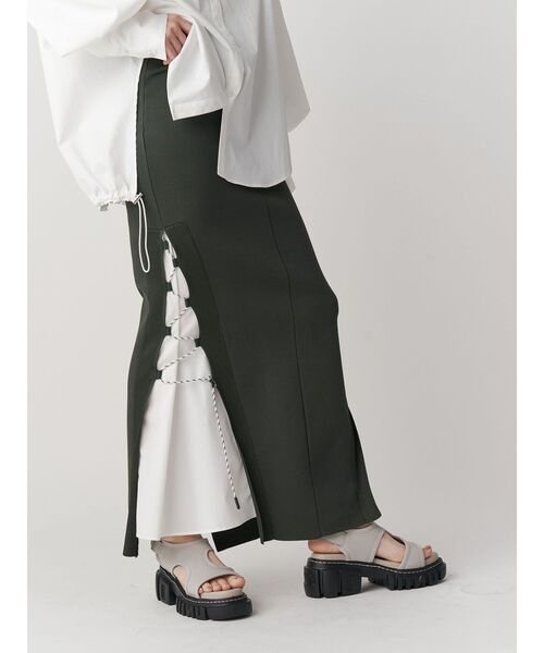 UN3D.（アンスリード）の「WAVE CODE KNIT SK / ウェーブコードニットスカート（スカート・レディース・ベージュ/カーキ/ブラック・38/36）」の21枚目の写真