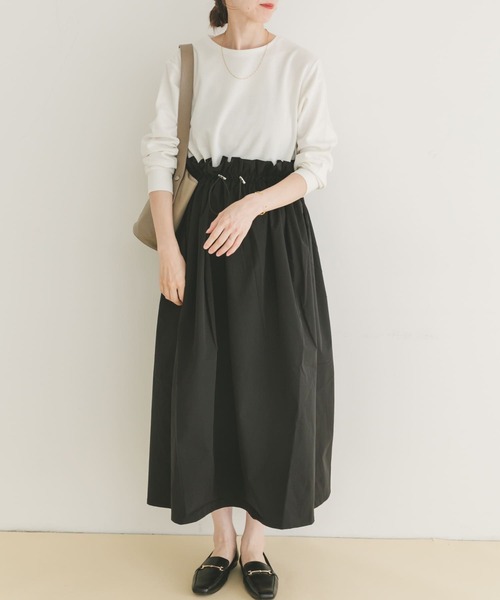 ITEMS URBANRESEARCH(アイテムズ アーバンリサーチ)の「ポンチドッキングワンピース(ワンピース・レディース・モカ/ブラック・FREE)」の4枚目の写真