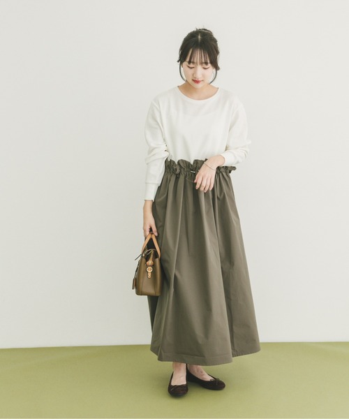 ITEMS URBANRESEARCH(アイテムズ アーバンリサーチ)の「ポンチドッキングワンピース(ワンピース・レディース・モカ/ブラック・FREE)」の18枚目の写真