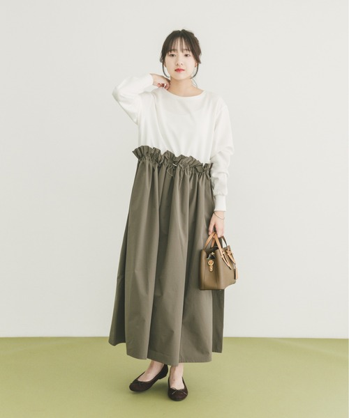 ITEMS URBANRESEARCH(アイテムズ アーバンリサーチ)の「ポンチドッキングワンピース(ワンピース・レディース・モカ/ブラック・FREE)」の20枚目の写真