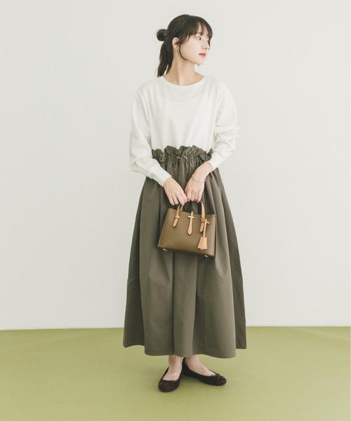 ITEMS URBANRESEARCH(アイテムズ アーバンリサーチ)の「ポンチドッキングワンピース(ワンピース・レディース・モカ/ブラック・FREE)」の19枚目の写真