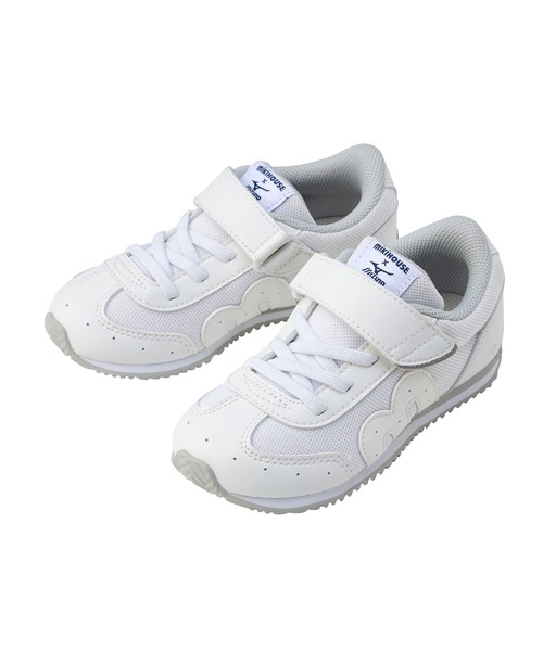 MIKI HOUSE(ミキハウス)の「【WEB限定】ミズノコラボ カラバリキッズシューズ(スニーカー・キッズ・ホワイト×ネイビー/グレー/アイボリー/レッド/ホワイト/ブラック・17.5cm/16.5cm/16cm/20.5/19.5/17cm/18.5/20cm/19cm/18cm/21cm/18.5cm/20.5cm/19.5cm)」の6枚目の写真