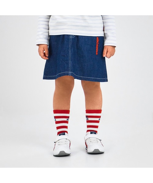 MIKI HOUSE(ミキハウス)の「【WEB限定】ミズノコラボ カラバリキッズシューズ(スニーカー・キッズ・ホワイト×ネイビー/グレー/アイボリー/レッド/ホワイト/ブラック・17.5cm/16.5cm/16cm/20.5/19.5/17cm/18.5/20cm/19cm/18cm/21cm/18.5cm/20.5cm/19.5cm)」の9枚目の写真