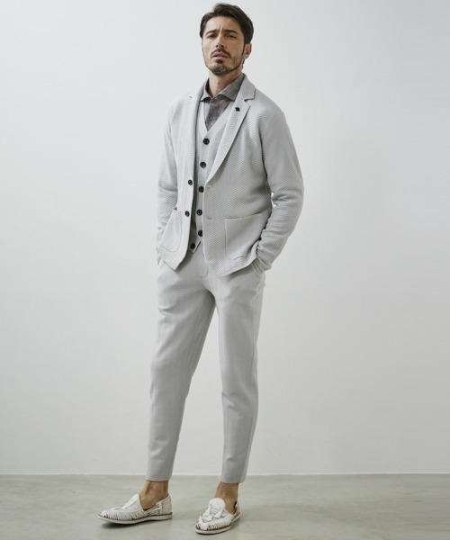 g-stage（ジーステージ）の「サマーニット ヘリンボーン ハニカムパンツ　ジ－ステ－ジ（その他パンツ・メンズ・ブラック/ベージュ・44/46/48/50/52）」の6枚目の写真