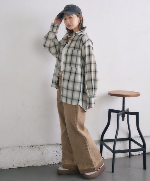 ブラウス シャツ オンブレーチェックシャーリングキャミ レディース セール】オンブレーチェックSH（シャツ/ブラウス）｜RETRO GIRL