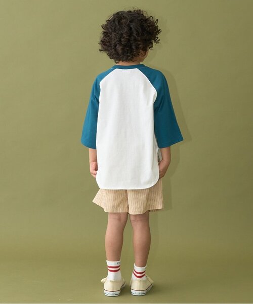 b・ROOM（ビールーム）の「【カイテキ天竺】ビッグシルエット7分袖ラグランTシャツ（Tシャツ/カットソー・キッズ・ライトベージュ/ダークグリーン/ブラック/パープル/マスタード・120cm/110cm/130cm/150cm/140cm/100cm）」の13枚目の写真