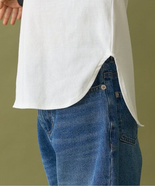 b・ROOM（ビールーム）の「【カイテキ天竺】ビッグシルエット7分袖ラグランTシャツ（Tシャツ/カットソー・キッズ・ライトベージュ/ダークグリーン/ブラック/パープル/マスタード・120cm/110cm/130cm/150cm/140cm/100cm）」の17枚目の写真