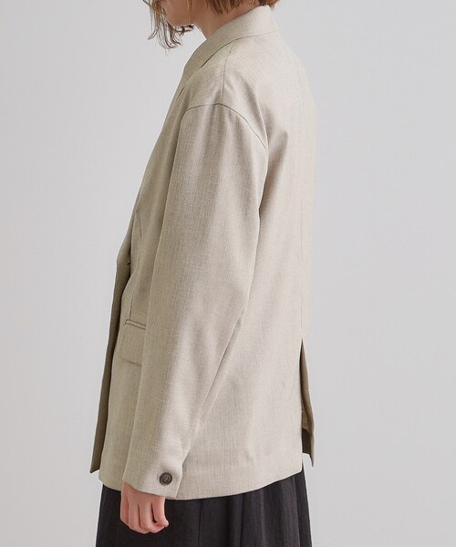 grove(グローブ)の「【洗える】リネンライクダブルジャケット(テーラードジャケット・レディース・グレー/ライトベージュ・03/02/01)」の14枚目の写真