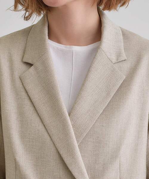 grove(グローブ)の「【洗える】リネンライクダブルジャケット(テーラードジャケット・レディース・グレー/ライトベージュ・03/02/01)」の16枚目の写真