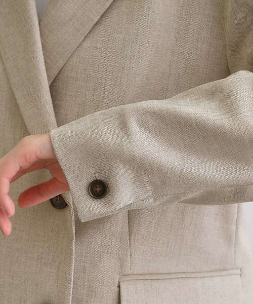 grove(グローブ)の「【洗える】リネンライクダブルジャケット(テーラードジャケット・レディース・グレー/ライトベージュ・03/02/01)」の18枚目の写真