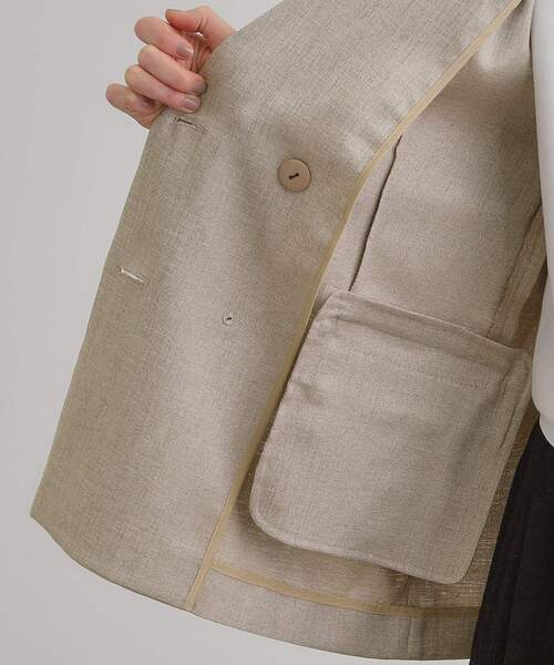 grove(グローブ)の「【洗える】リネンライクダブルジャケット(テーラードジャケット・レディース・グレー/ライトベージュ・03/02/01)」の21枚目の写真