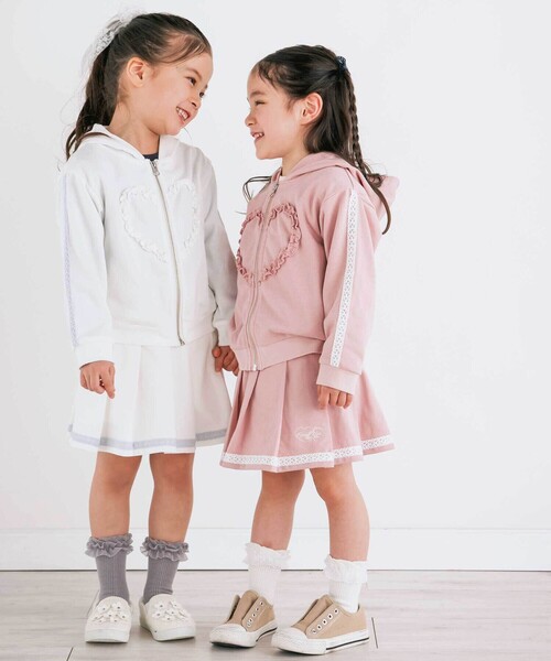 SLAP SLIP（スラップスリップ）の「【お揃い】裾レースラインタックスカパン(90~130cm)（スカート・キッズ・ホワイト/ピンク・120cm/110cm/100cm/90cm/130cm）」の6枚目の写真