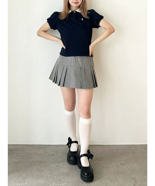 CALNAMUR（カルナムール）の「TUCK SWITCHING MINI SK／タックスウィッチングミニスカート（スカート・レディース・キャメル/グレー・SMALL/MEDIUM）」の18枚目の写真