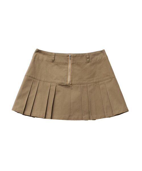 CALNAMUR（カルナムール）の「TUCK SWITCHING MINI SK／タックスウィッチングミニスカート（スカート・レディース・キャメル/グレー・SMALL/MEDIUM）」の2枚目の写真