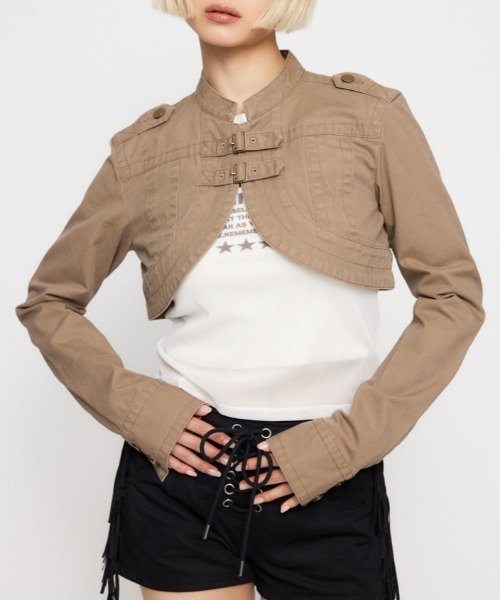 LAGUA GEM(ラグアジェム)の「CROPPED BELT トップス(その他トップス・レディース・ブラック/カーキ/ベージュ・FREE)」の2枚目の写真