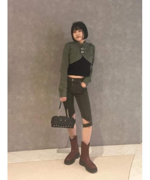 LAGUA GEM(ラグアジェム)の「CROPPED BELT トップス(その他トップス・レディース・ブラック/カーキ/ベージュ・FREE)」の7枚目の写真