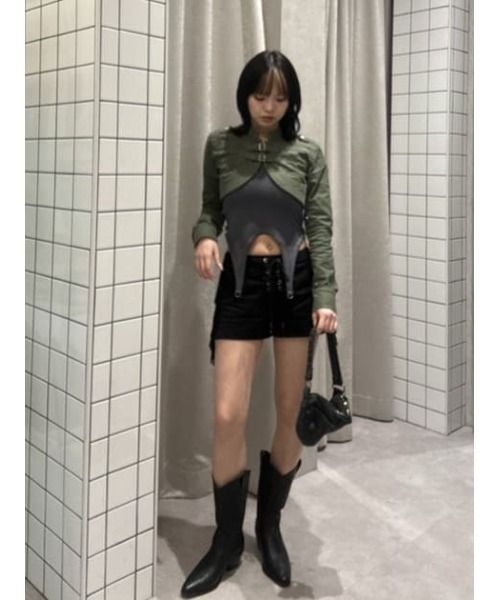 LAGUA GEM(ラグアジェム)の「CROPPED BELT トップス(その他トップス・レディース・ブラック/カーキ/ベージュ・FREE)」の9枚目の写真