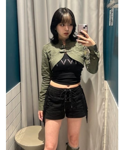 LAGUA GEM(ラグアジェム)の「CROPPED BELT トップス(その他トップス・レディース・ブラック/カーキ/ベージュ・FREE)」の10枚目の写真